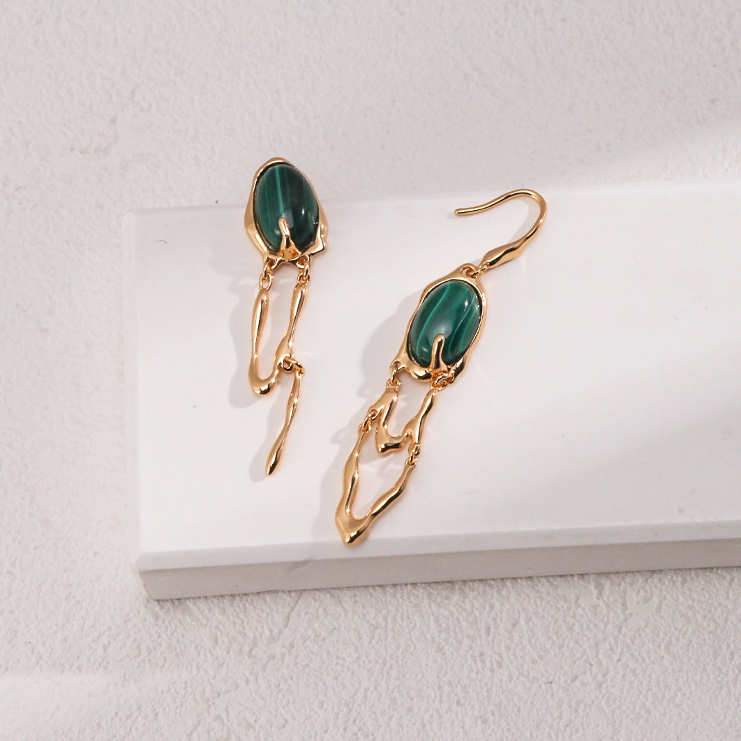 Seymours & Co. Ecliptique Peacock Stone Asymmetrical Earrings