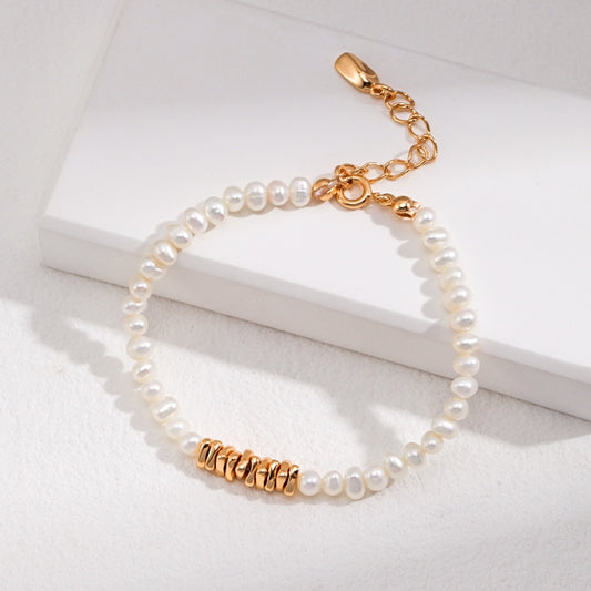 Seymours & Co. Gold Nuggets & Pearl Bracelet