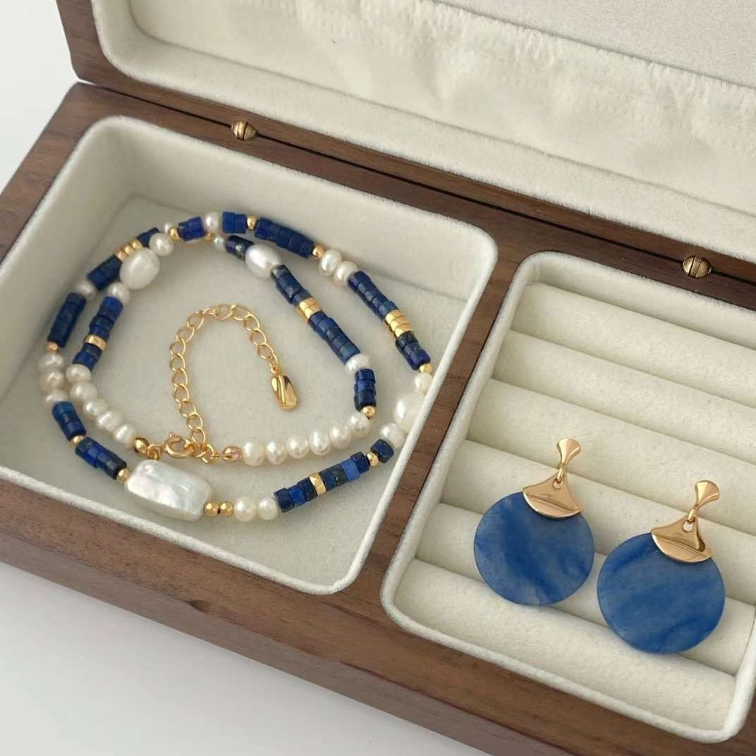 Seymours & Co. Azure Lapis Lazuli & Pearl Adjustable Necklace