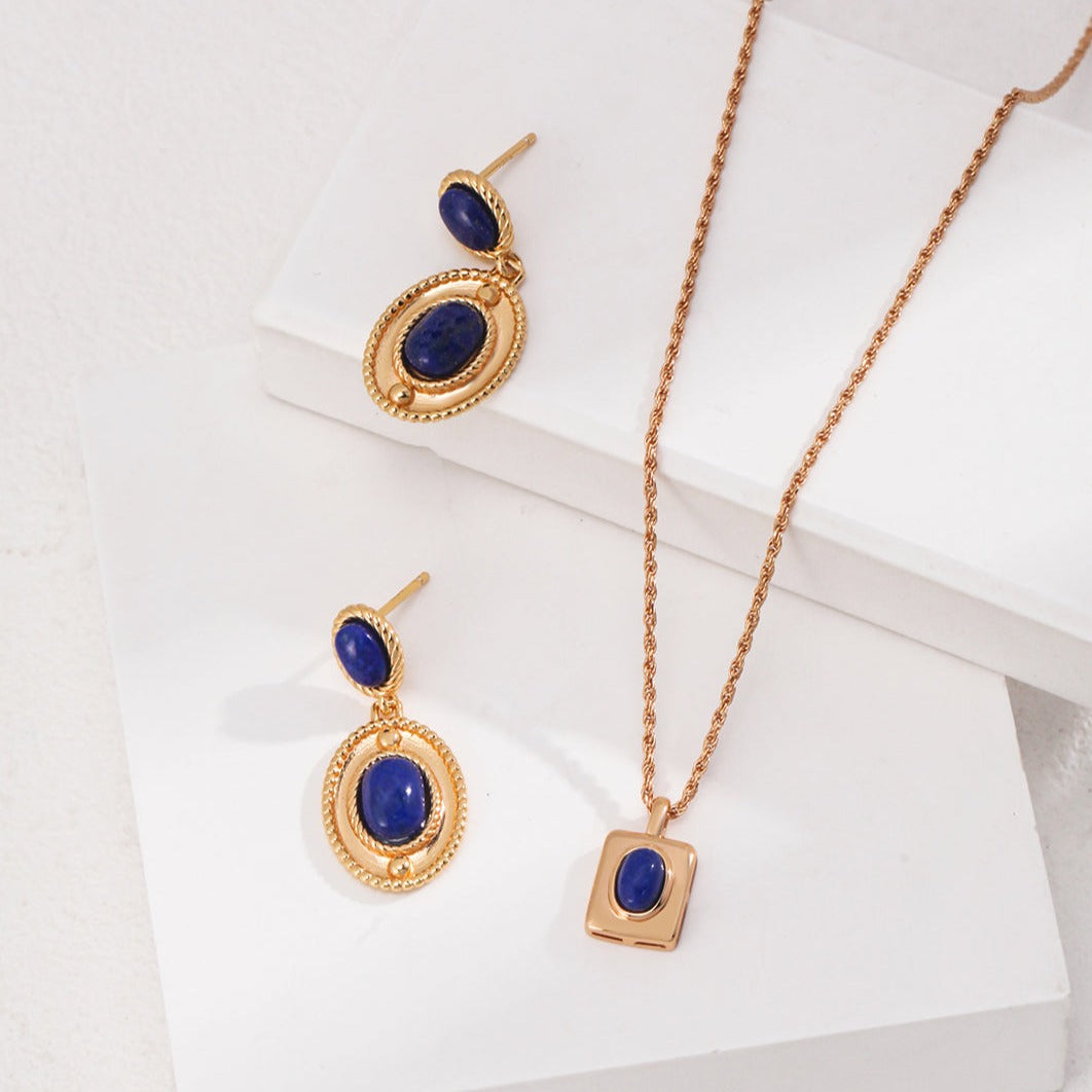 Seymours & Co. Azure Lapis Lazuli Vintage Drop Earrings